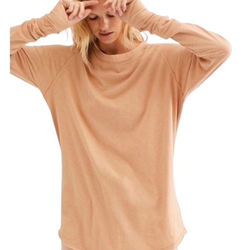 Free People We The Free Arden Extra Long Cotton Top in Coral Sands